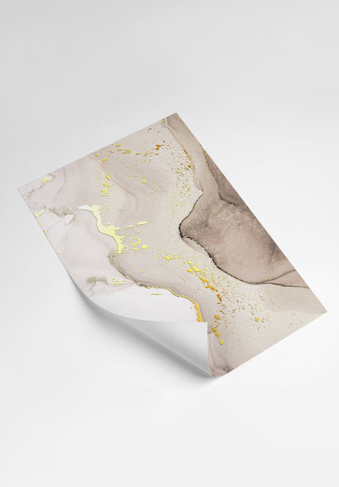 Beżowa Farba Złoty Zestaw 3 Plakatów 50x70cm